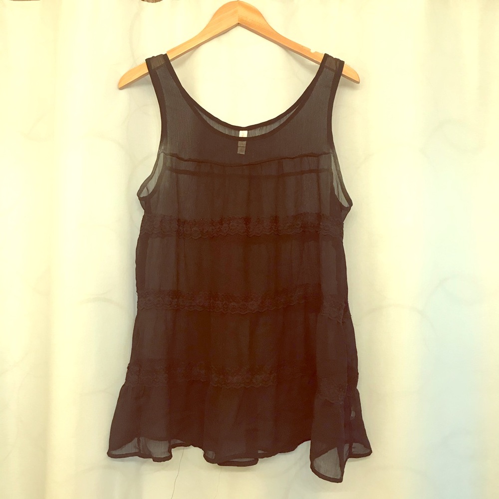 Black sheer tank/coverup | xhilaration